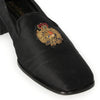 Ralph Lauren Black Satin Heeled Loafers - '90s Second hand