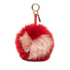 Fendi Nappa Shiny Fox Fur Heart Pom Pom Bag Charm Secondhand