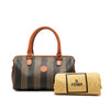 Secondhand Fendi Pequin Coated Canvas Boston Bag