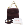 Secondhand Ferragamo Suede Chain Satchel