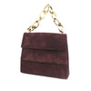 Secondhand Ferragamo Suede Chain Satchel