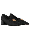 Ralph Lauren Black Satin Heeled Loafers - '90s Second hand