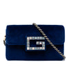 Secondhand Gucci Crystal G Velvet Broadway Crossbody