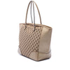 Secondhand Gucci GG Canvas and Metallic Calfskin Bree Tote