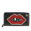 Secondhand Gucci GG Marmont Pebbled Calfskin Embroidered Blind For Love Zip Around Wallet