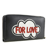 Secondhand Gucci GG Marmont Pebbled Calfskin Embroidered Blind For Love Zip Around Wallet