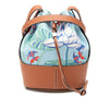 Secondhand LOEWE Paulas Ibiza Small Canvas Mermaid Print Balloon Drawstring Bucket Bag