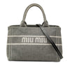 Secondhand Miu Miu Small Denim Logo Satchel