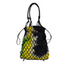 Secondhand Prada Mesh Leather and Tie Dye Printed Tessuto Bucket Bag