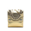 Secondhand Prada Metallic Leather Double Flap Turn Lock Satchel