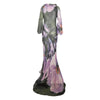Secondhand Roberto Cavalli Floral Printed Ruffle Neck Dress - '90s