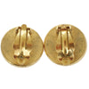 Chanel Vintage Round CC Button Clip-On Earrings Metal and Faux Pearl