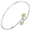 Secondhand Tiffany & Co. Double Heart Lock Bangle Bracelet Sterling Silver with 18K Yellow