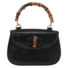 Gucci Vintage Convertible Bamboo Top Handle Bag Leather