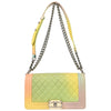 Secondhand Chanel Rainbow Boy Flap Bag Quilted Painted Caviar