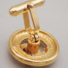 Chanel Vintage Logo Round Cufflinks Plated Gold