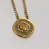 Secondhand Christian Dior CD Pendant Necklace Metal and Crystals