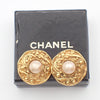 Secondhand Chanel Vintage Round Clip-On Earrings Metal with Faux