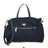 Prada Zip Convertible Shopping Tote Tessuto with Saffiano Leather