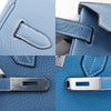 Hermes Birkin Handbag Blue Clemence with Palladium Hardware