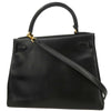 Secondhand Hermes Kelly Handbag Black Box Calf with Gold Hardware