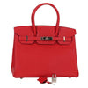Secondhand Hermes Birkin Handbag Red Epsom with Palladium Hardware