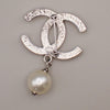 Chanel CC Drop Brooch Metal and Faux Pearls