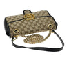Gucci GG Marmont Flap Bag Diagonal Quilted GG Canvas with Leather