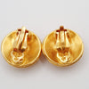 Chanel Vintage CC Round Button Clip-On Earrings Metal