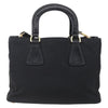 Secondhand Prada Convertible Top Handle Tote Tessuto with Vernice Saffiano