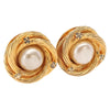 Secondhand Chanel Vintage Round Clip-On Earrings Metal with Faux