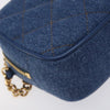 Versace Medusa Icon Front Slip Pocket Camera Bag Quilted Denim