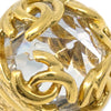 Chanel CC Round Earrings Metal and Crystal