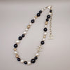 Secondhand Chanel CC Logo Chain Pendant Necklace Imitation Pearl Imitation pearl with Gold-Plated and Beads