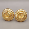 Secondhand Chanel Vintage CC Logo Round Clip on Earrings Textured