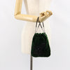 Secondhand Prada Beads Pouch Green Velvet Accessories
