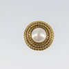 Chanel Vintage Round Clip-On Earrings Metal with Faux Pearl