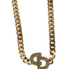 Secondhand Christian Dior CD Pendant Necklace Metal and Crystals