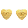 Chanel Vintage CC Heart Clip-On Earrings Metal