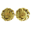 Chanel CC Button Clip-On Earrings Metal with Faux Pearl