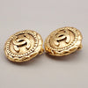 Chanel Vintage CC Round Clip-On Earrings Metal