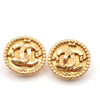Chanel Vintage CC Round Clip-On Earrings Metal