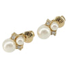 Secondhand Christian Dior Vintage Round Clip-On Earrings Metal with Crystals and Faux Pearls