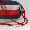 Gucci Logo Drawstring Backpack Striped Canvas