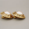 Secondhand Chanel Vintage Round Clip-On Earrings Metal with Faux