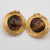 Secondhand Chanel Vintage CC Round Button Clip-On Earrings