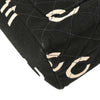 Chanel Vintage Coco Logo Zip Around Handle Bag Quilted Printed Canvas