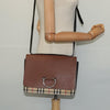 Secondhand Burberry D-Ring Shoulder Bag Leather with Vintage Check