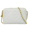 Chanel Vintage Diamond CC Camera Shoulder Bag Quilted Caviar