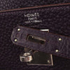 Secondhand Hermes Kelly Handbag Purple Clemence with Palladium Hardware